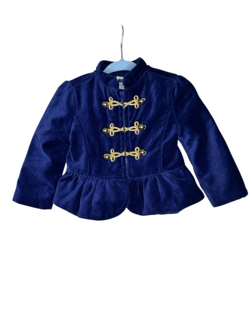 Janie and Jack Navy Velvet Peplum Band Jacket  
6-12 months | New with Tags